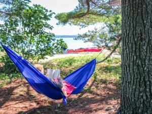 Reading in a Hammock on Madeline Island