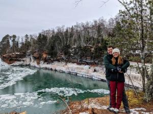 Sea Caves Ice Couple Hiking
