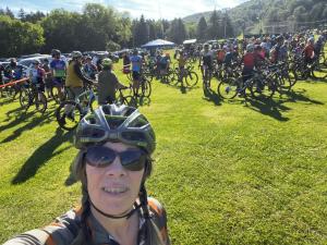 Picture of cyclists ready to race