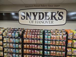 Snyders of Hanover sign and pretzels