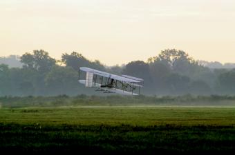 Wright Flyer flying at Huffman Prairie