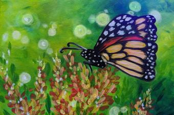 🦋 “Paint and Sip: Monarch Meadow”
