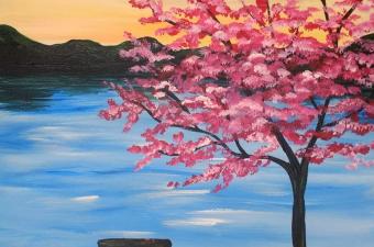 🌿 “Paint and Sip: Spring Lake View”