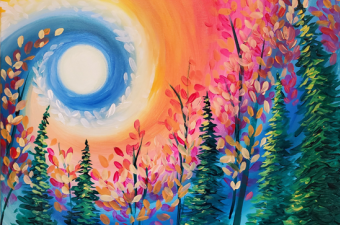 Paint and Sip 🌲✨ Swirling Forest