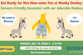 🥳🐴 Wonky Donkey: A Fun and Furry Sensory Event at Bierman Autism Centers in Avon! 🐴🥳