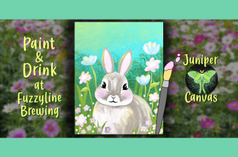 Paint + Drink at Fuzzyline Brewing: Blushing Bunny