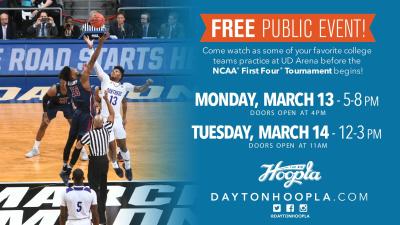 Attend free public practice sessions for the NCAA First Four
