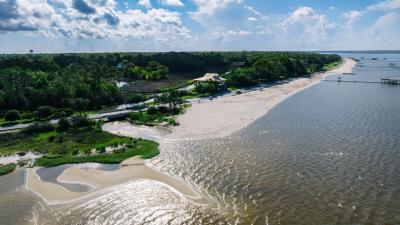 Aerial view of East Beach in Ocean Springs