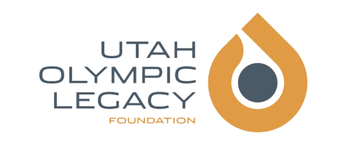 Utah Olympic Legacy Foundation next to a drop that looks also like a flame