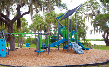 Playground at Harbour Heights park, right on the water in Punta Gorda, Florida