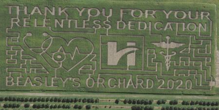 Beasley's Orchard tips their hat to front line healthcare workers in 2020.