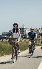 Friends Riding Bikes at Block Island