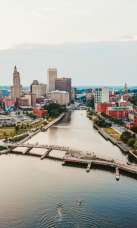 Providence Skyline - Aerial View -by David Santilli