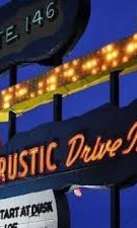 Sign for Rustic Drive-In movie theater in North Smithfield, Rhode Island
