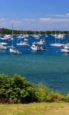 Sail boats and power boats off Block Island