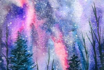Art & Sip: Night Sky Watercolor