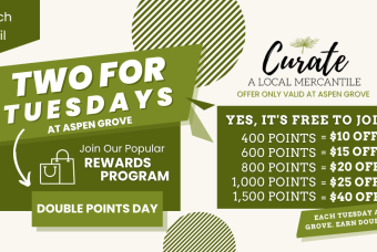 Two For Tuesdays at Curate Mercantile Aspen Grove