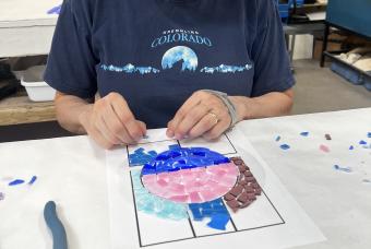 Recycled Glass Mosaic Stepping Stone Class