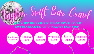 Taylor Swift Bar Crawl Olde Towne Punch Card