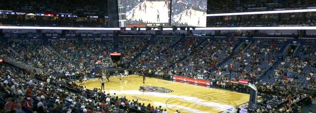 Pelicans newly designed court Smoothie King Center