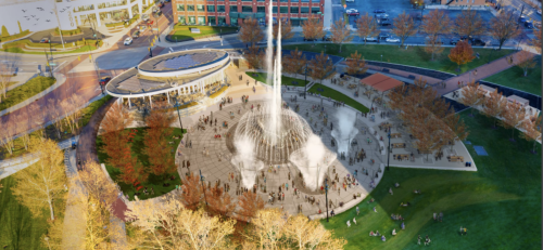 Scioto Mile Fountain Rendering