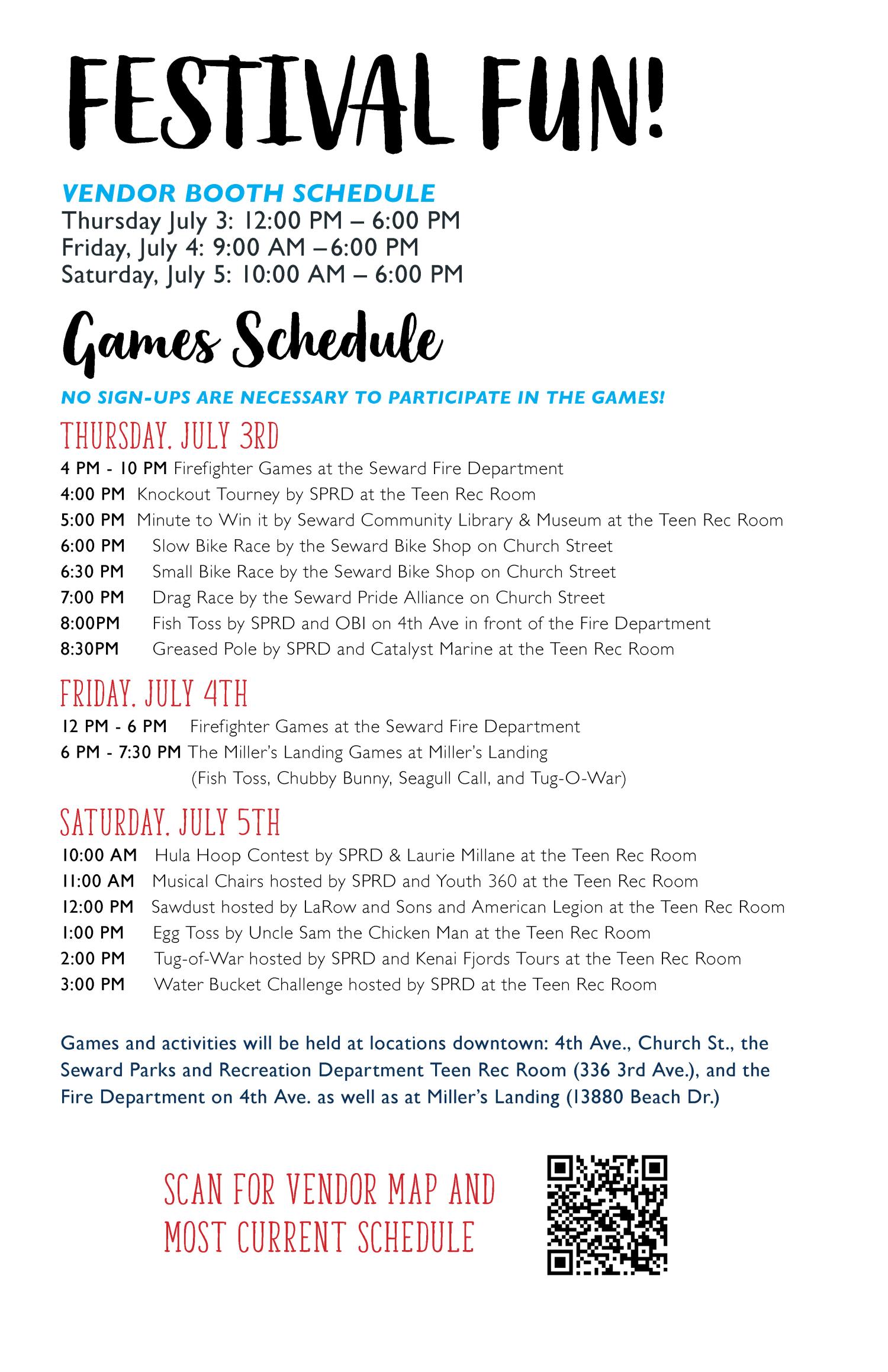2025 4th of July Games Schedule