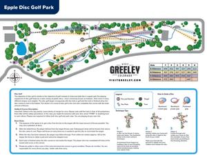 Map showing disc golf course at Epple Park