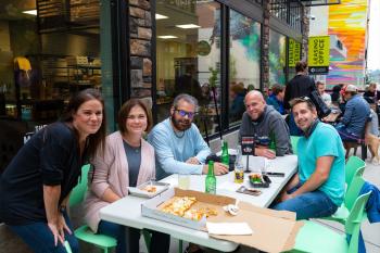 Friends gather for Comedy Night at the Downtown Allentown Market