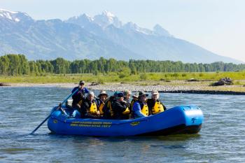 Dave Hansen Float in front of Tetons