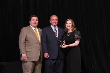 Excellence in Hospitality Awards EIH 2021 honoree Chris Giordano with Stacy Brown and Lt. Gov. Billy Nungesser