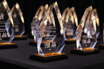 Cut crystal trophies for Excellence in Hospitality Awards honorees