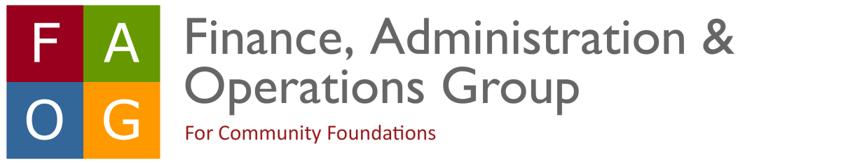 Meeting logo reading "FAOG Finance, Administration & Operations Group