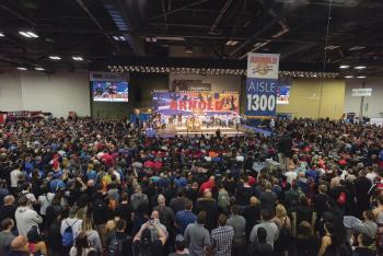 Crowd around stage at the Arnold Sports Festival