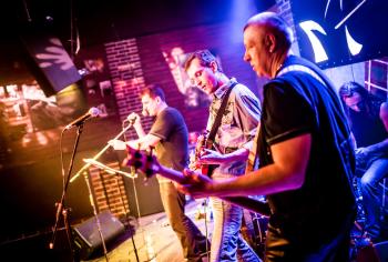 Band performing at a bar