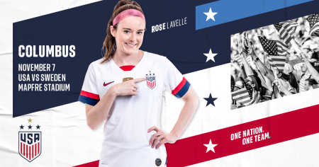 The U.S. Soccer Women's National Team comes to Columbus for a friendly vs. Sweden on Nov. 7, 2019.