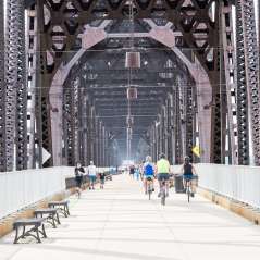 Cyclists on Big Four Bridge