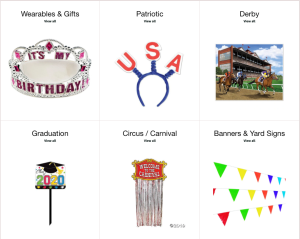 Party decorations from Horner Novelty