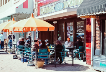 Layered eatery patio