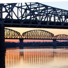 View of Kennedy Bridge and Big Four Bridges