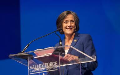 Valerie A. Arkoosh, MD, MPH, Chair of the Montgomery County Board of Commissioners speaks at the Valley Forge Tourism & Convention Board's 2017 Annual Luncheon.