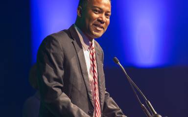 Kenneth E. Lawrence, ViceChair of the Montgomery County Board of Commissioners speaks at the Valley Forge Tourism & Convention Board's 2017 Annual Luncheon.