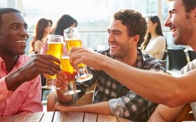 friends cheersing