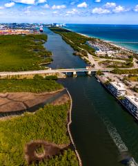 Waterways between Broward County's West Lake Park mitigation and Port Everglades.