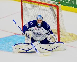 Andrei Vasilevskiy goaltending for the Syracuse Crunch