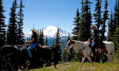 Horseback Riding near Mount Rainier