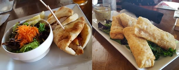 Canadian Club sandwich & spring rolls