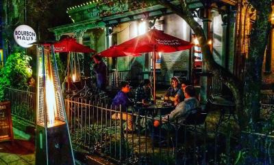 Bourbon Haus 1841 at night