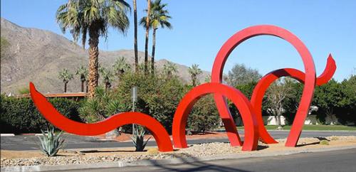 jungle red sculpture
