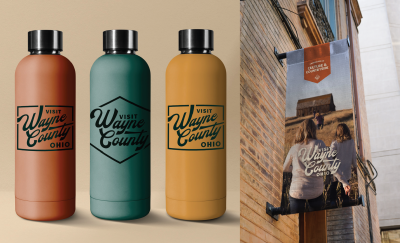 Visit Wayne County Visual Identity - Water Bottles & Banner | Simpleview Inc