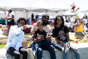 Family enjoying the day at Juneteenth Festival at Lake Merritt in Oakland California
